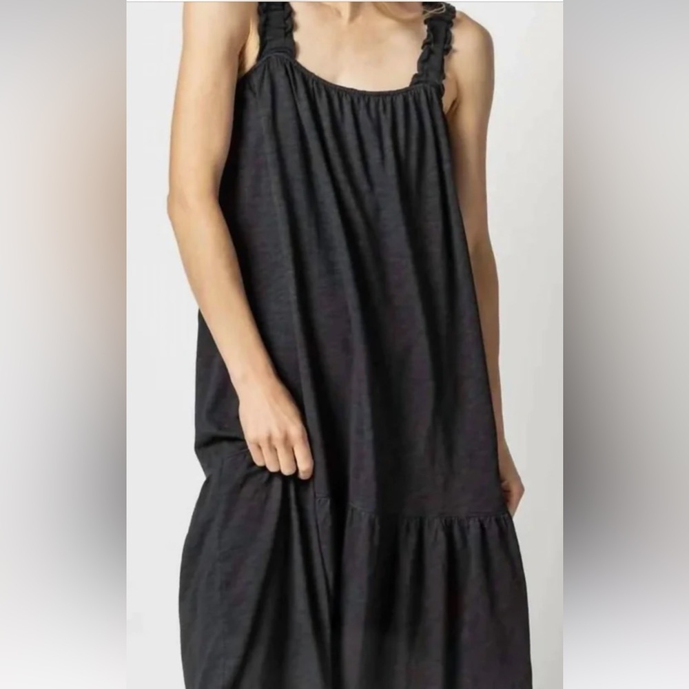NWOT! Super Cute! Lilla P Gathered Strap Peplum Midi Dress